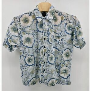 Ever Blue Original Shades Hawaiian Shirt Men's Size L Floral Tropical Aloha